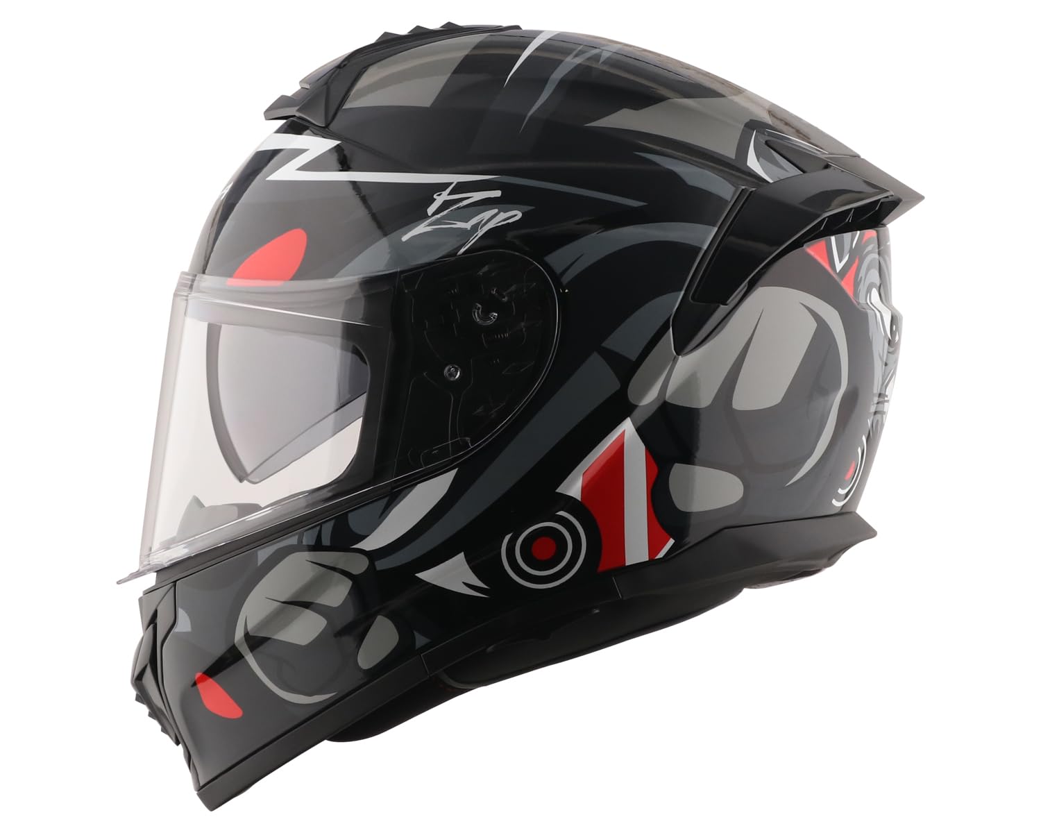 Vega Zap Dude D/V Full Face Riding Helmet with Dual Visor, Shock